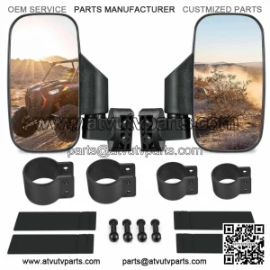 UTV Side Mirrors Rear View Mirrors For 1.75"-2" Polaris RZR Yamaha (Fits: Yamaha Rhino 660)