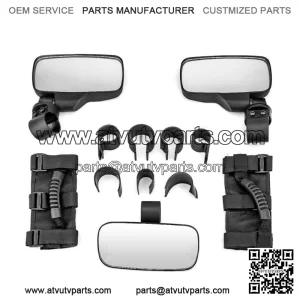 UTV Side View Rear Center Mirrors Set For Kawasaki Mule PRO FX FXT DX DXT PRO-MX (Fits: Yamaha Rhino 660)