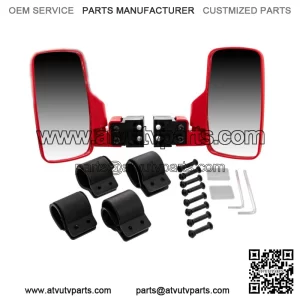 UTV Side View Mirror Set for Honda Big Red Talon Pioneer 500 700 1000 Red (Fits: Yamaha Rhino 660)