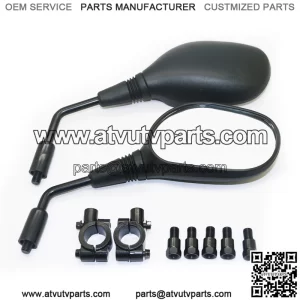 Motorcycle Rearview Mirror, E24 Certified Universal 8mm 10mm Bolt 7/8 Inch Handle Bar Mount Clamp Motorbike Convex Rear View Mirror fit Honda ATV Dirt Bike Scooter Kawasaki E-Bike Bicycles