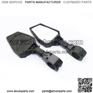 UTV Side Rear View Mirror Side View Mirrors fit 1.75-2 inch Roll Bar Off road Polaris RZR 800 900 1000 XP Kawasaki Yamaha Turbo Teryx w/Black Orange Blue Red Inserts (Black)