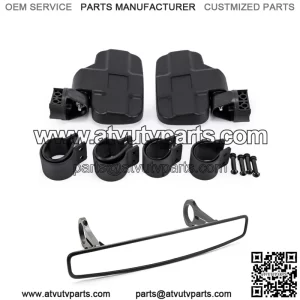 2" Breakaway Side & Rear View Mirrors For UTV Polaris RZR 900 800 XP1000 Yamaha