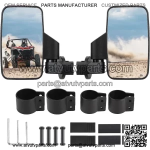 UTV Rear View Side Mirrors Adjustable For 1.6 -2" CFMOTO ZFORCE 500 800 950 1000