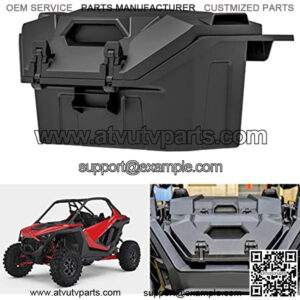 UTV Rear Cargo Box for RZR PRO, Poly Water Resistant 42 QT Rear Cargo Storage Box for Polaris RZR PRO XP LE 4 2020-2021 Accessories, Replacement OEM #2883752