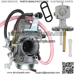 KLF300 Carburetor for Kawasaki BAYOU 300 KLF 300 1986-1995 1996-2005 Carb with Fuel Gas Petcock Valve Switch Pump by TOPEMAI