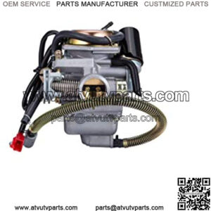 PD24J Carburetor for 4- Stroke GY6 125cc 150cc 152QMI 157QMJ Engine Scooter ATV Go Kart Kazuma Baja Kymco Tank with Fuel Filter Spark Plug Intake Manifold and Adjusting Shims