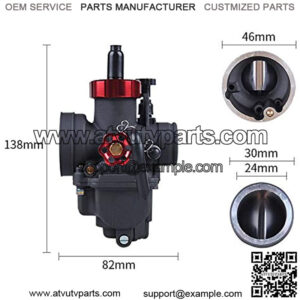 RACING CARBURETOR PE24FL FLANGE FIT FOR CROSS BIKE 70CC 100CC 125CC SCOOTER HONDA YAMAHA SUZUKI (PE24FLYJ, Black)