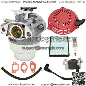 GCV160 Carburetor, Compatible with GCV160A GCV160LA GCV160LE HRB216 HRR216 HRS216 HRT216 HRZ216 Lawn Mower GCV160 Carburetor kit + Air Filter Spark Plug Recoil Pull Starter Ignition Coil