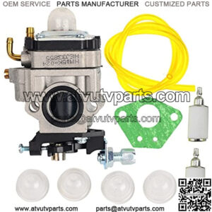 15mm Carburetor with Gasket Primer Blub Fuel Line Fuel Filter Replacement for 43cc 47cc 49cc 50cc 2 Stroke Mini Pocket Bike Chopper ATV Quad Dirt Bike Super Gas Scooter Bike