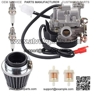 139QMB Carburetor with Air Filter Fuel Filter Spark Plug Replacement for GY6 49CC 50CC 4 Stroke Scooter Engine 19mm Carb