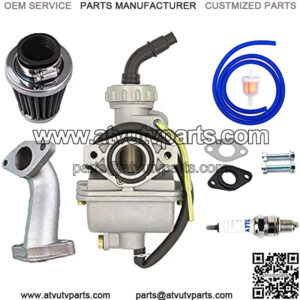 PZ20 20mm Carburetor for Kazuma Baja 50cc 70cc 90cc 110cc 125cc 110B NST Quad 4 stroke ATV 4 wheeler Go kart Dirt Bike Honda CRF50F XL75 CRF80F XR50R with Air Fuel Filter