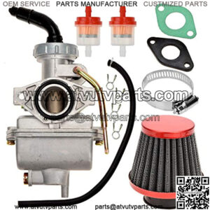 PZ20 Carburetor with Air Fuel Filter Gasket for Coolster 125cc Kazuma Baja 50cc 90cc 110cc 110B NST Quad 4 Stroke ATV 4 Wheeler Go Kart Apollo 70cc Dirt Bike