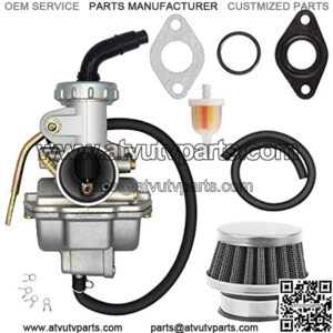 PZ20 Carburetor for Kazuma Baja 70cc 90cc 110cc 125cc NST Quad 4 Stroke ATV Go Kart Pit Dirt Bike CRF50F XL75 CRF80F XR50R with Air Fuel Filter