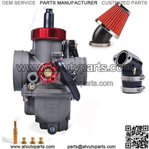 Motorcycle Carburetor PE26mm 125CC Carburetor Kit With GY6 Intake Manifold 48mm Air Filter Fit Honda Yamaha Suzuki Kawasaki Motorcycle Scooter ATV Dirt Bike 100CC-150CC GY6 Engine