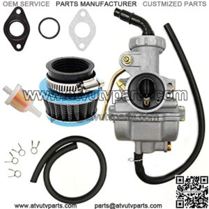 ATV Carburetor PZ20 Carb Set with Air Filter and Fuel Filter for 50cc 70cc 80cc 90cc 110cc 125cc Honda Baja Coolster Quad Pit Bike Dirtbike Go Kart Moped Scooter