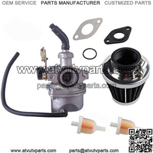 PZ19 Carburetor for Compatible with ATV Cable Choke Carb Gaskets with 35mm Motorcycle Air Filter Fuel Filters for Made 50cc 70cc 90cc 100cc 110cc 125cc Dirt Bike Scooter Go Karts