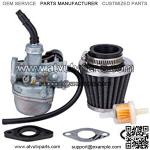 19mm Hand Choke pz19 Carburetor for 50cc 70cc 80cc 90cc 110cc 125cc ATV Dirt Pit Bike Honda CRF with 35MM Air Filter Fuel Filter Clamp Ring Adjusting Shims and Rubber Ring
