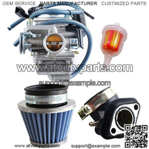 150cc Carburetor GY6 26mm Carb with Air Filter Intake Manifold Fuel Filter Kit for Compatible with Baja Kazuma Eagle Go Kart Carb