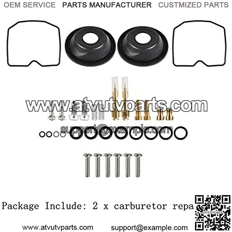 2-Pack Carburetor Carb Rebuild Repair Kits Replacement for 1985-1990 Kawasaki 454 LTD EN450A - Image 4