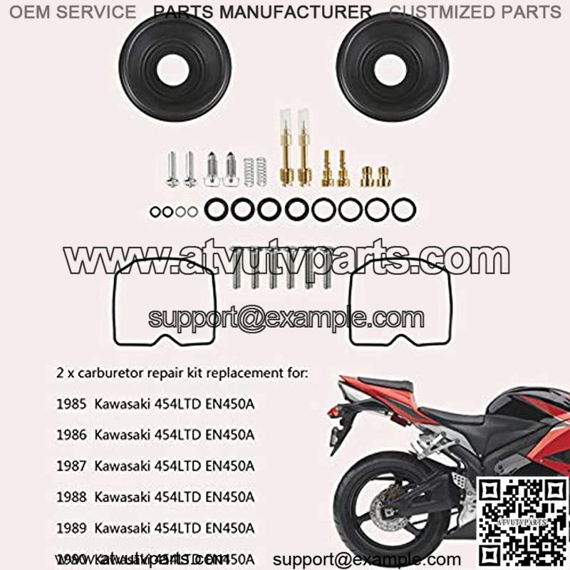 2-Pack Carburetor Carb Rebuild Repair Kits Replacement for 1985-1990 Kawasaki 454 LTD EN450A - Image 5