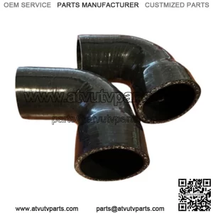 1.75" To 2" 90 Degree Angle Elbow 3Ply Silicone Coupler Turbo Hose (2 Pack)