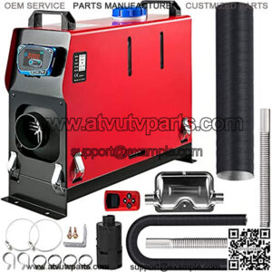8KW Air Heater All in One 1 Air Outlet Heater 12V Remote Control Parking Heater Silencer with Blue LCD Switch for RV Trucks Bus and Trailer