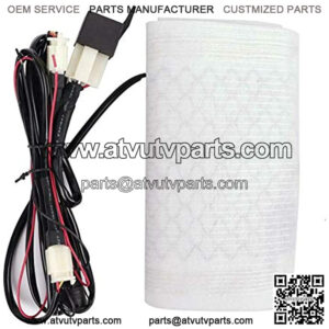 12V Motorcycle ATV UTV E-Bike Carbon Fiber Seat Heater Warmer Kit Round High-Low Switch Heated Pad