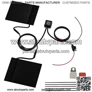 12V Motorcycle Heated Grips, Motorcycle Handlebar Heated Pad Handlebar Grip Heater and Thumb Warmer Kit 30-100 Degrees 3 Levels of Adjustable Temperature fit for Motorcycle Bike ATV