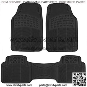 Original ProLiner 3 Piece Heavy Duty Front & Rear Rubber Floor Mats for Car SUV Van & Truck, Black - All Weather Floor Protection with Universal Fit Design