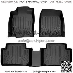 Floor Mats 2 Row Liner Set Black for 2016-2021 Honda Civic Sedan or Hatchback