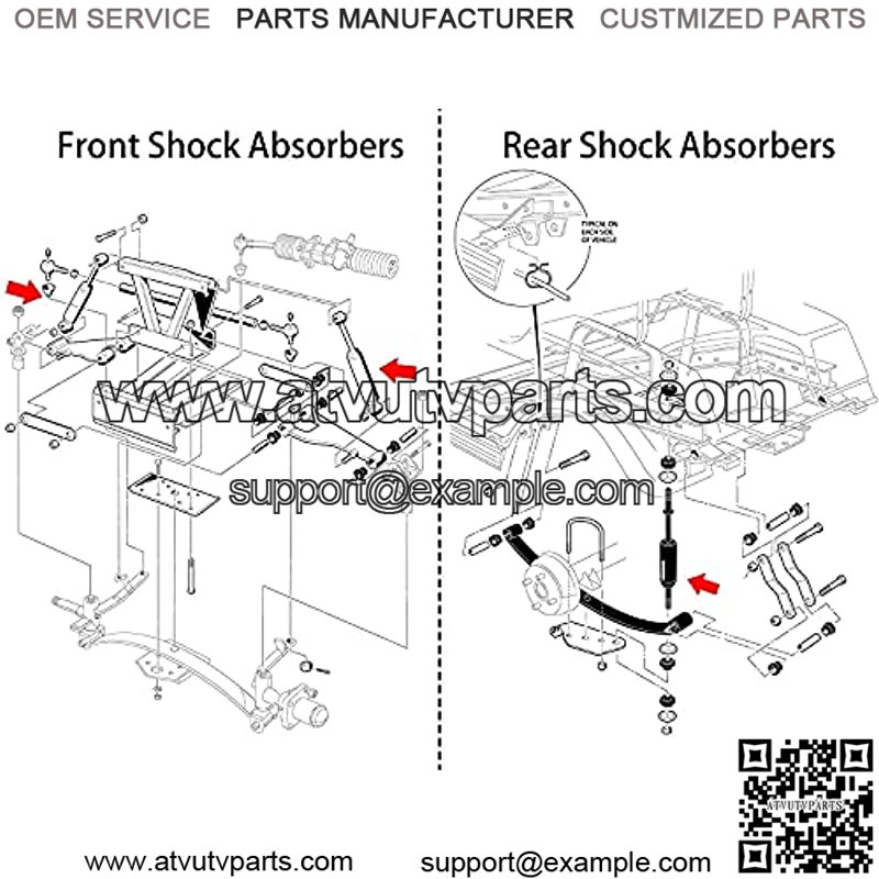 Front or Rear Shock Absorbers for Club Car Precedent&Tempo and DS 1014235 102588601 1027064-01 102588501 - Image 4