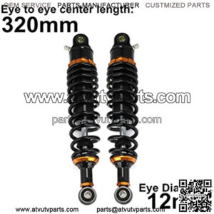 320mm 12.6 inch 7mm Spring Universal Motorbike Air Shock Absorber Rear Suspension ATV Quad Scooter Dirt Bike For 50cc 75cc 90cc 125cc 150cc 250cc 300cc