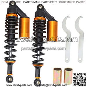 Motorcycle Shock Absorber, 1 Pair 13.39 inch Shock Absorbers Front Rear Suspension Damper Suspension Spring with Air Pocket Universal for ATV Motorcycle Gokart