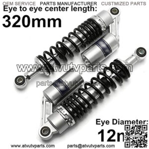 Rear Shock Absorber Silver Black 320mm 340mm 360mm 400mm Motorcycle Air Rear Suspension Fit for ATV Quad Scooter Dirt Bike Motor D30 Motorcycle Shock Absorber (Color : M99 26 1 340mm)