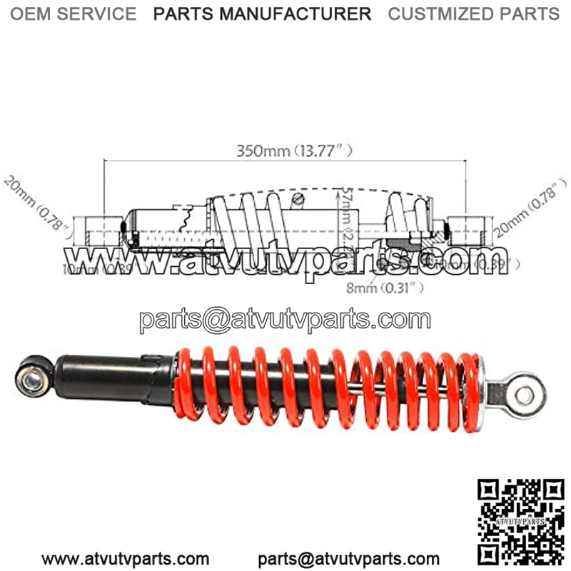 Front Shock 13.75" 350mm Absorber Shocker Suspension for Quad ATV Dune Go Kart (2PCS) - Image 2