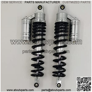 Suspension Shock 10mm Spring 370mm 375mm Rear Shock Absorber Suspension Motorcycle for CFMOTO CF800-2/CFX8 ATV 800 Trail Dirt ATV Black+Silver for Bike car