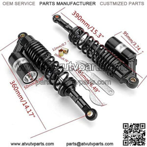 Motorcycle Air Shock Motorcycle Shock Absorber 360mm 14" Motorcycle Rear Air Shock Absorbers Suspension Fit for Yamaha/Suzuki ATV Dirt Bike Motorcycle Rear Shock (Color : Black)