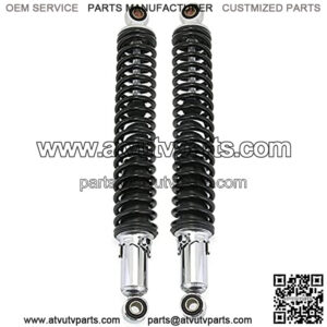 1 Pair 400mm Motorcycle Air Shock Absorber Rear Suspension Motor Scooter ATV Quad Black