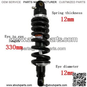 330mm 13 inch 12mm Spring Universal Motorbike Air Shock Absorber Rear Suspension ATV Quad Scooter Dirt Bike For 50cc 75cc 90cc 125cc 150cc 250cc 300cc