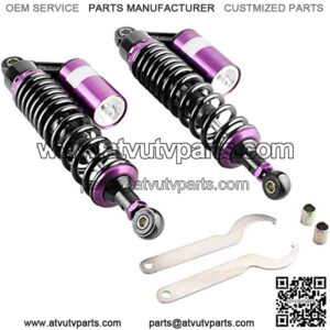 13.5 Inch 340mm Pair Motorcycle Shock Absorbers Air Rear Suspension Universal Compatible for Honda Suzuki Yamaha Kawasaki Black Purple