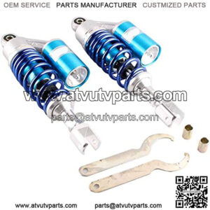 280mm Pair Rear Motorcycle Air Shock Absorbers Suspension Eye to Clevis Universal Compatible for Kawasaki Honda Yamaha Suzuki Blue