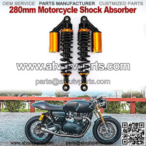 11inch 280mm Universal Motorcycle Shock Absorber Rear Suspension, Adjustable Air Reservoir, Load 330 lbs/150Kg, Fit For Honda Suzuki Yamaha Kawasaki ATV Go Kart Quad Dirt Sport Bikes