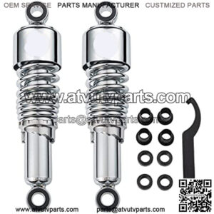Motorcycle Shock Motorcycle Rear Shock 10.5"/267mm Universal Rear Suspension 1Pair Silver