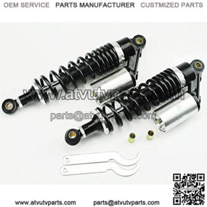 One Pair 320mm Universal Motorcycle Air Shock Absorbers ATV Go Kart Quad Dirt Sport Bikes (Black Silver)