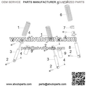 ATV Front Shock, Genuine OEM Part 453873, Qty 1