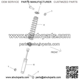 RZR Shock, Front, 414.4 mm, Genuine OEM Part 7043761, Qty 1