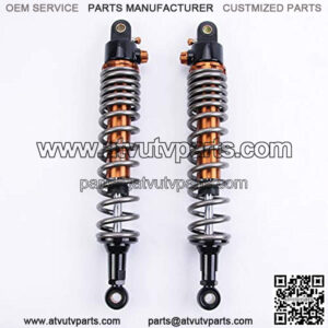 1 Pair Shock Absorbers 410mm 16.1 inches Round Ends Motorcycle Replacement Universal for Scooter Atv Quad Dirt Sport Bike Go Kart Suzuki Yamaha Ducati Grey