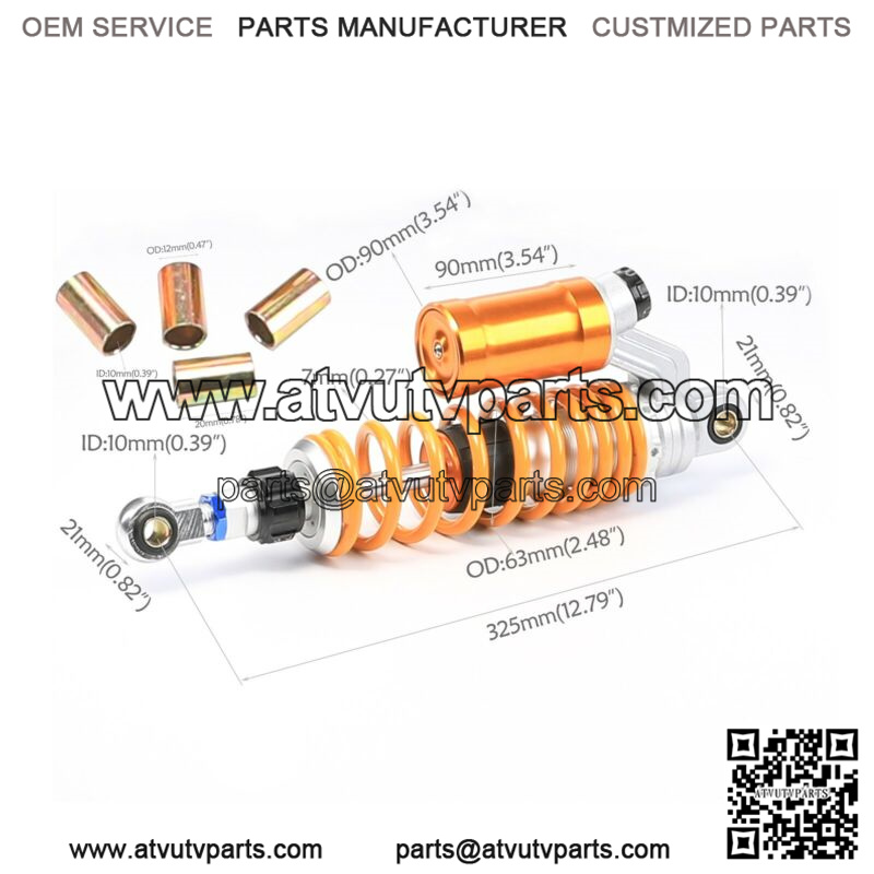 12 3/4" 325mm Motorcycle Air Shock Absorbers For Honda Yamaha Scooter Quad ATV - Image 2