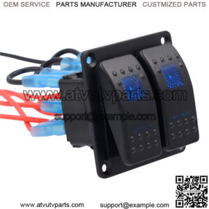 2-hole aluminum plate 5PIN unpatterned dual light switch blue*2