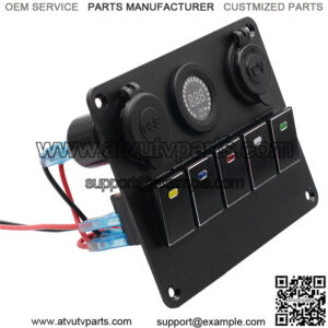 Metal 5-color switch panel + aluminum alloy dual fast charging + color screen voltmeter + lamp holder